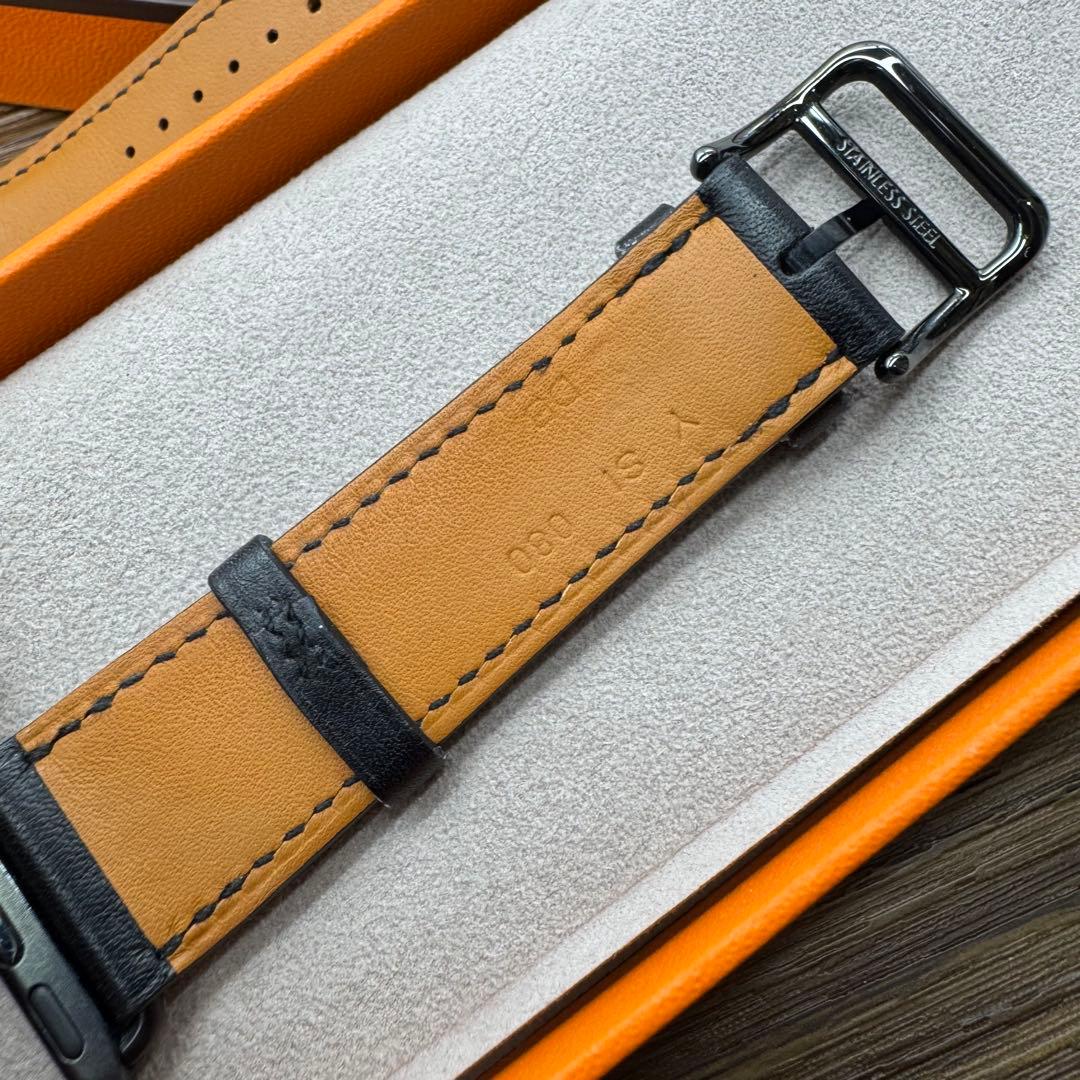 2247 Apple Watch エルメス　ブラック　ドゥブルトゥール　二重