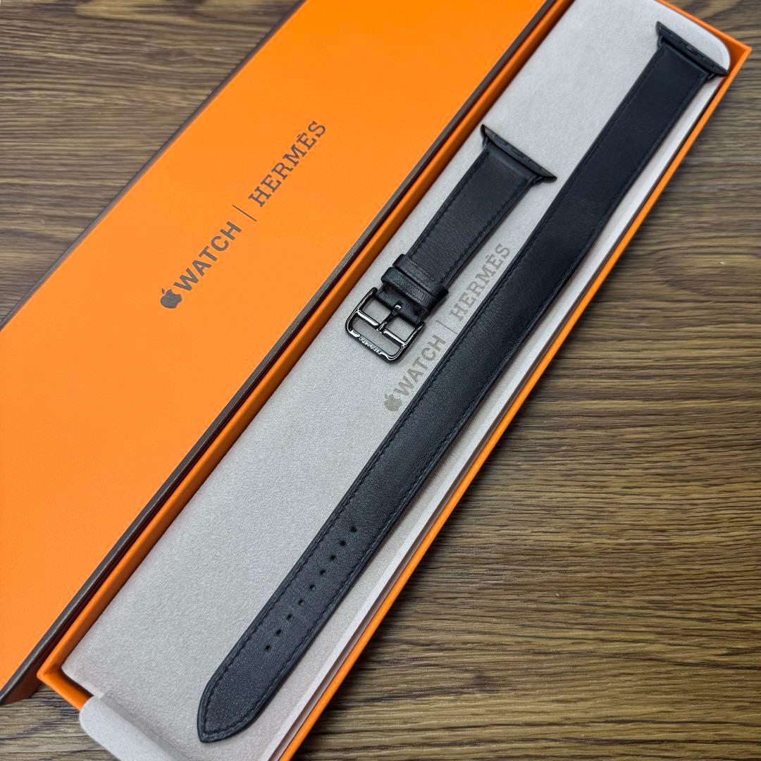 2247 Apple Watch エルメス　ブラック　ドゥブルトゥール　二重