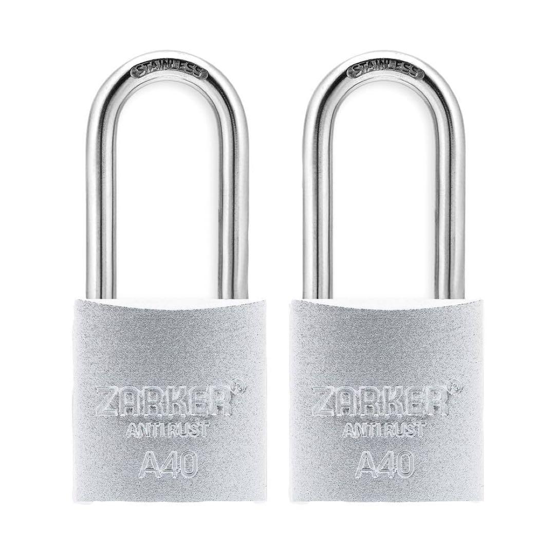 ZARKER ザーカー ステンレス製防錆南京錠 シルバー 2個セット