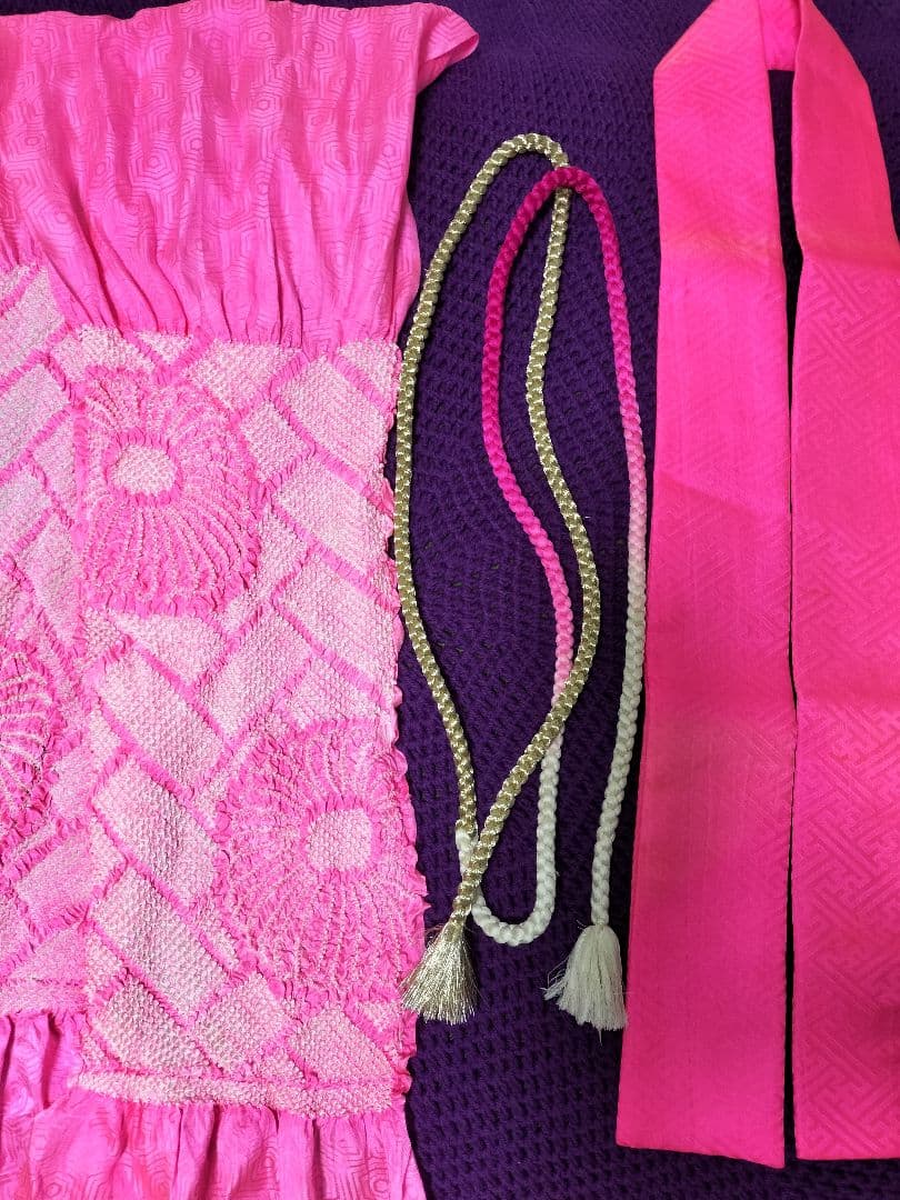 加賀友禅振袖　正絹　藍色　美品　縁起良い柄　成人式　長襦袢つき