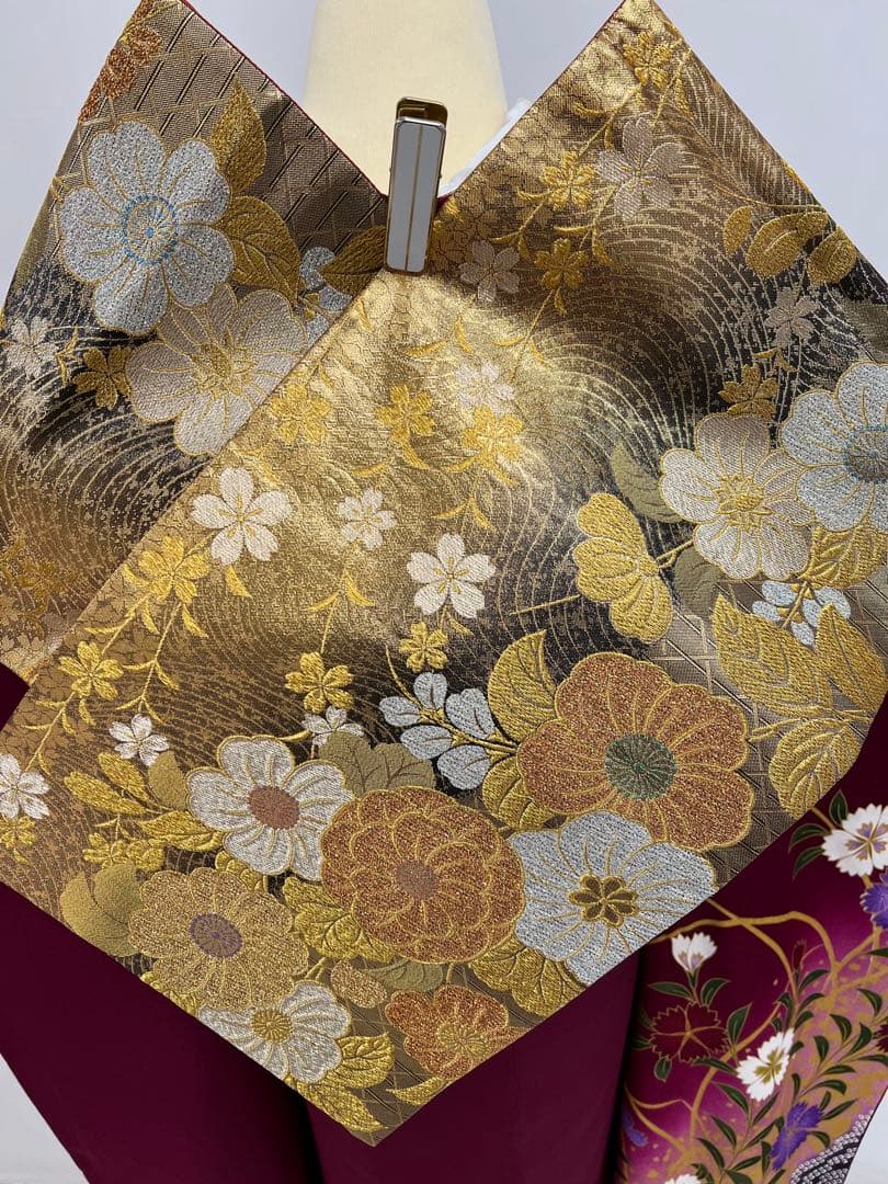 振り袖　フルセット　別誂長襦袢付　金彩加工　金駒刺繍　成人式　蝶々　643