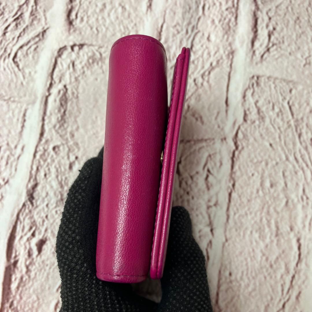 美品✨シャネル ココマーク 三つ折り財布 エンボス ステッチ レザー 正規品