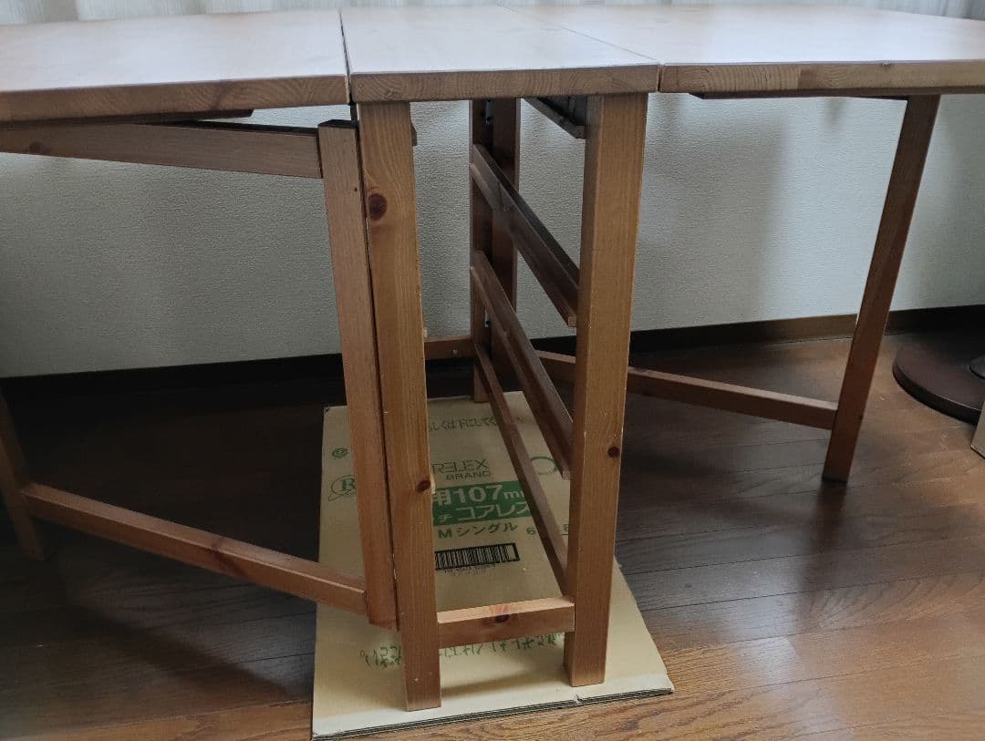 「SU」IKEA イケア　ノールデン　ゲートレッグ　引出し付　バタフライ