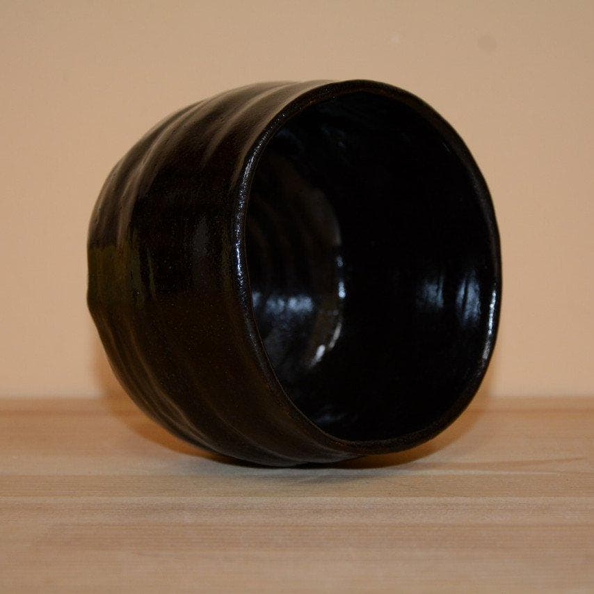 瀬戸黒茶碗　美濃焼　新品　土岐市無形文化財保持者　水野澤三作　送料込み