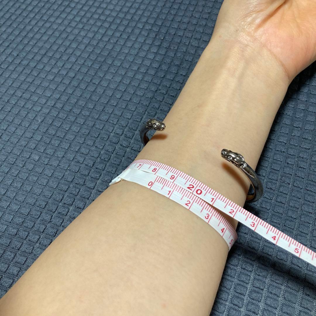 クロムハーツダブルドッグ パヴェダイヤモンドバングルシルバー925