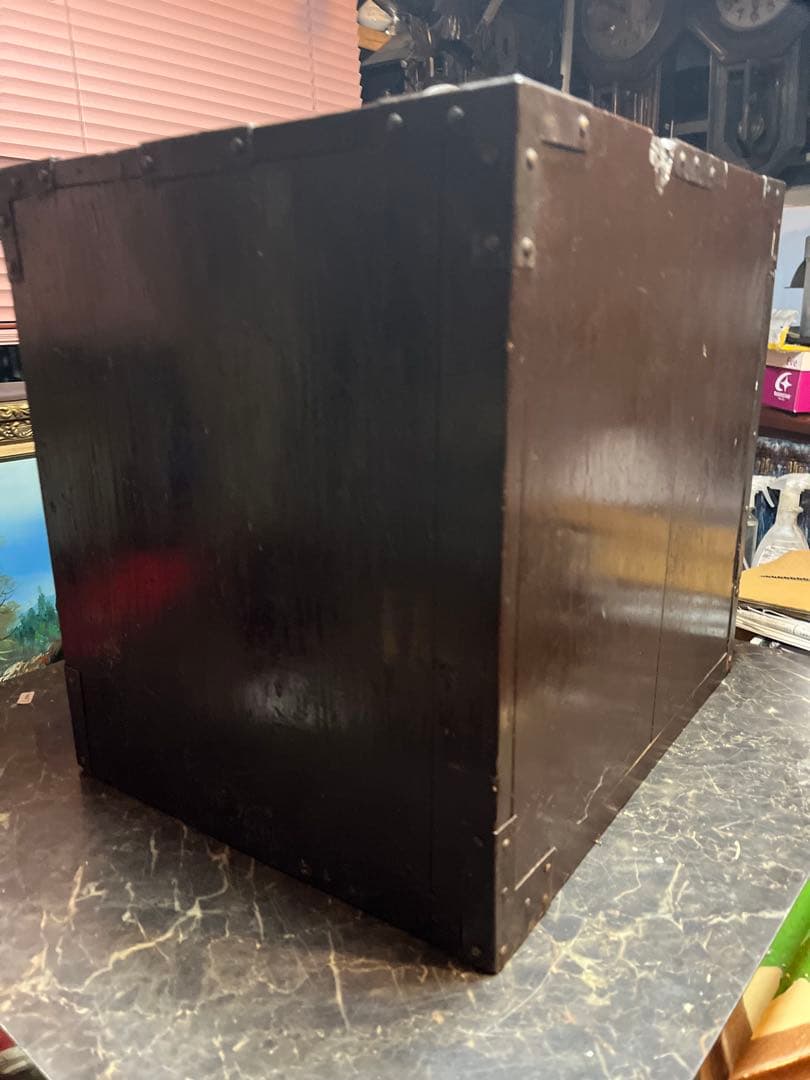 レトロ舟金庫 舟箪笥 レトロ金庫 舟金庫 昭和レトロ木製金庫