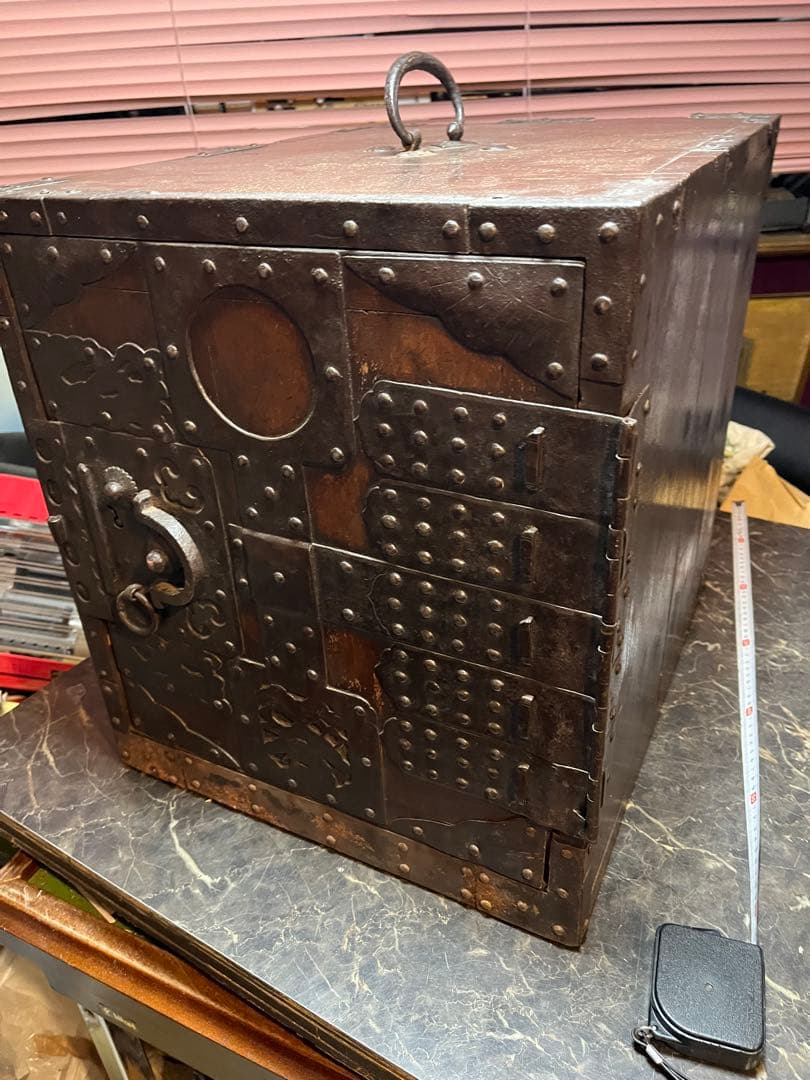 レトロ舟金庫 舟箪笥 レトロ金庫 舟金庫 昭和レトロ木製金庫