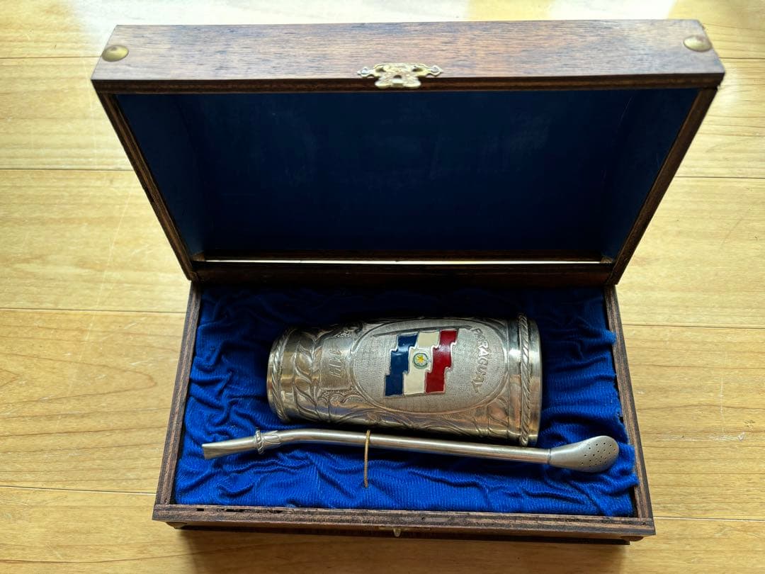 パラグアイ製 マテ茶器・ボンビーリャ付き