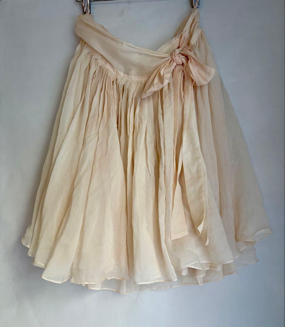 Chloé クロエ　シルク混シフォン素材のフレア　ラップスカート 36サイズ