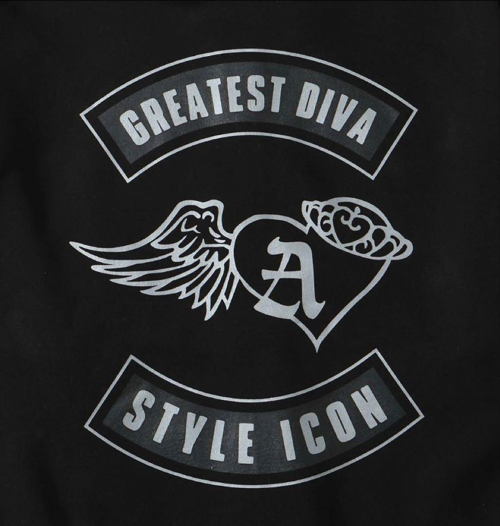 浜崎あゆみ × MFC STORE ジップフーディ ブラック ᒪサイズ+金テ付