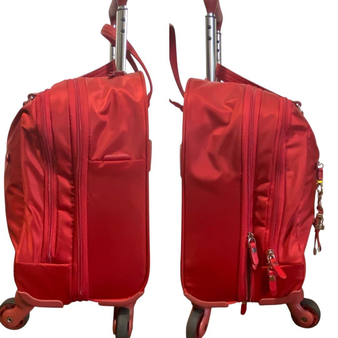 希少美品　サムソナイト　キャリーケース　機内持ち込み　赤　４輪　収納ハンドル