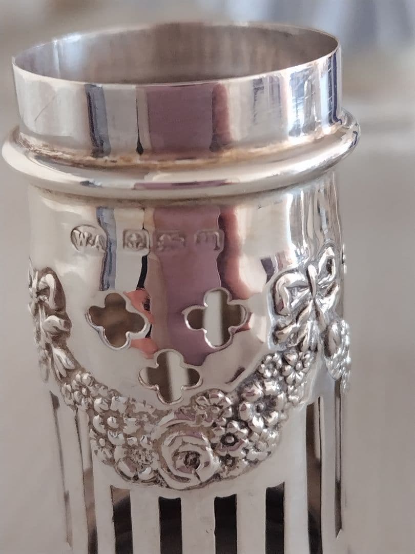 純銀　リボンとガーランドのソルト&ペッパー