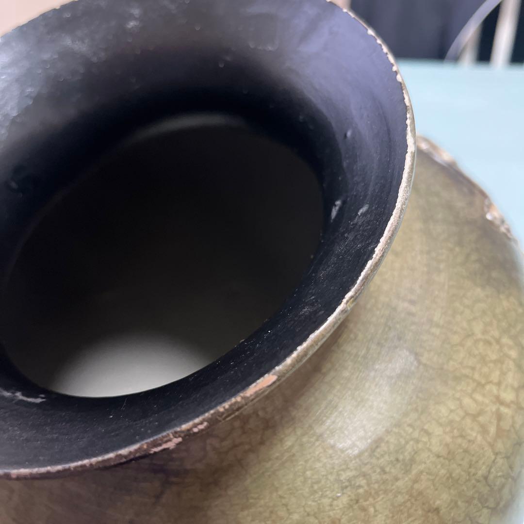 母子像 花瓶 陶器製 高さ約46cm 壺底1837F.Sを書きあり