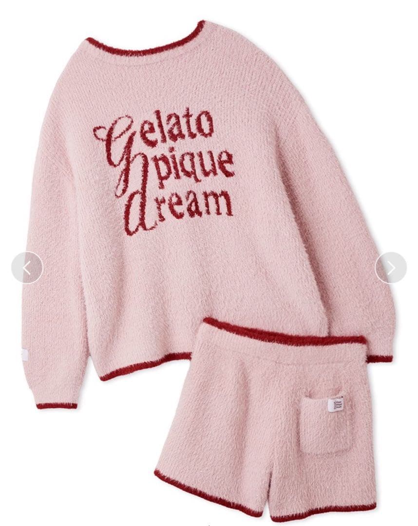 ジェラートピケ ラメフェザー上下セット ピンク サイズ F 未開封 タグ付き