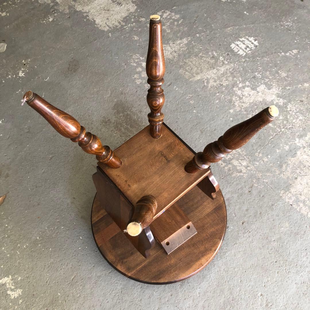 昭和レトロ 飛騨産業 キツツキ サイドテーブル コーヒーテーブル 丸テーブル