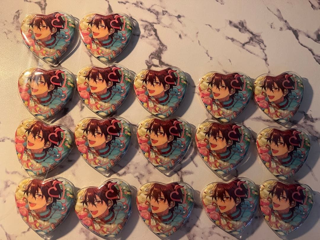ホワイトデーハート缶バッジ 守沢千秋 あんさんぶるスターズ 17個セット