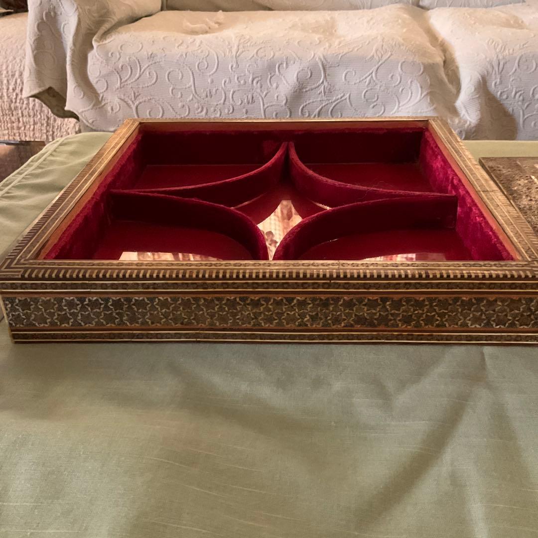 ペルシャ　寄木細工　蓋付き箱　50年前イラン