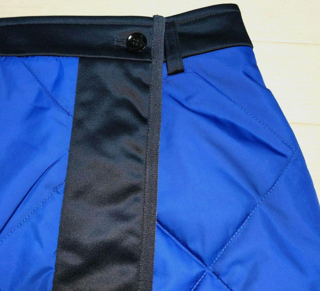 再再再値下げ美品 ランバンスポール　中綿スカート42 ブルー 定価38500円