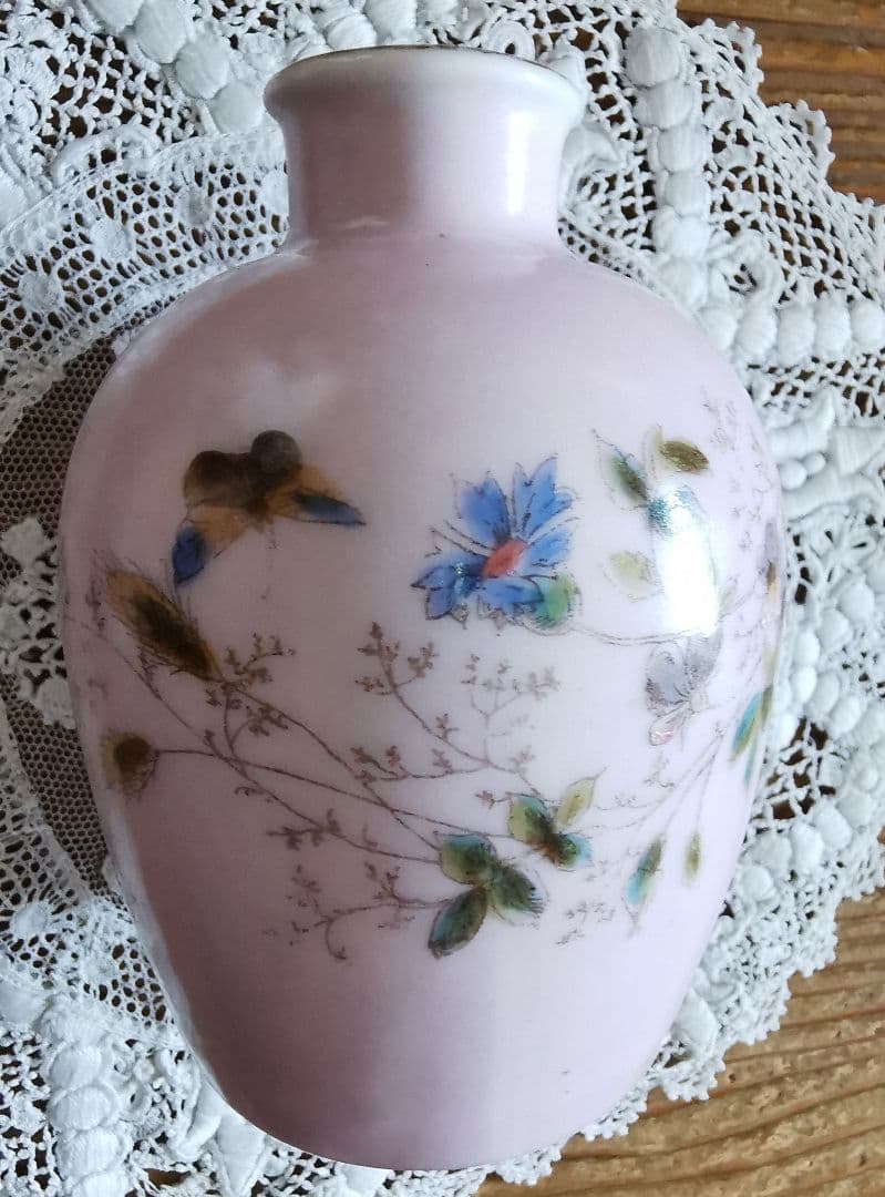 アンティーク リモージュ焼 手描き ビクトリアドレッシングセット ボトル＆宝石箱