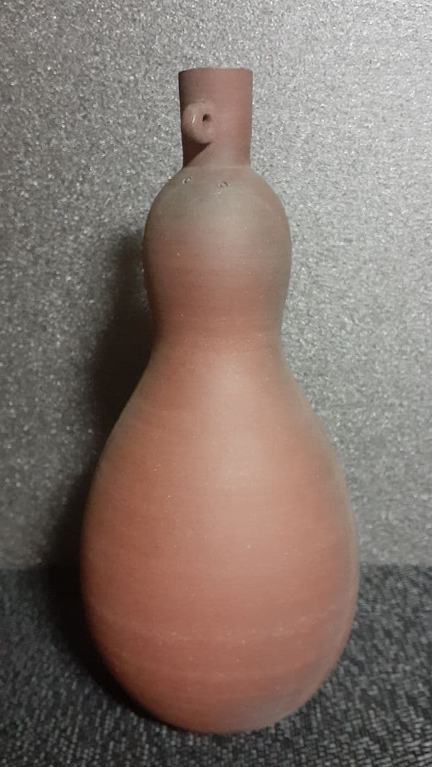 日本芸術院会員　文化勲章受章作家　【今井政之】作　線刻瓢(ひさご)　花瓶　花入れ