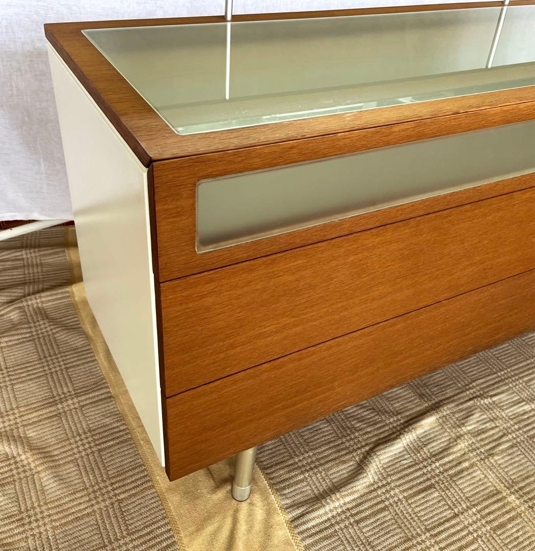 【アンティーク】北欧レトロ 鏡台 3段引出し ドレッサー チェスト キャビネット