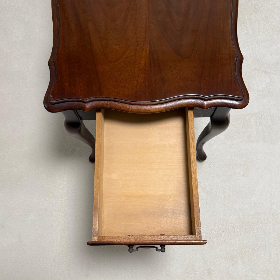 マルニ木工　サイドテーブル　アンティーク　レトロ猫脚　ロココ調