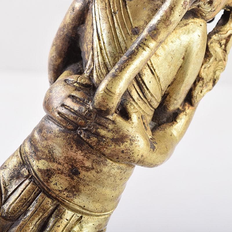 仏教美術　古銅　時代唐物　チベット仏　歓喜天　ガネーシャ　置物　M　R9059