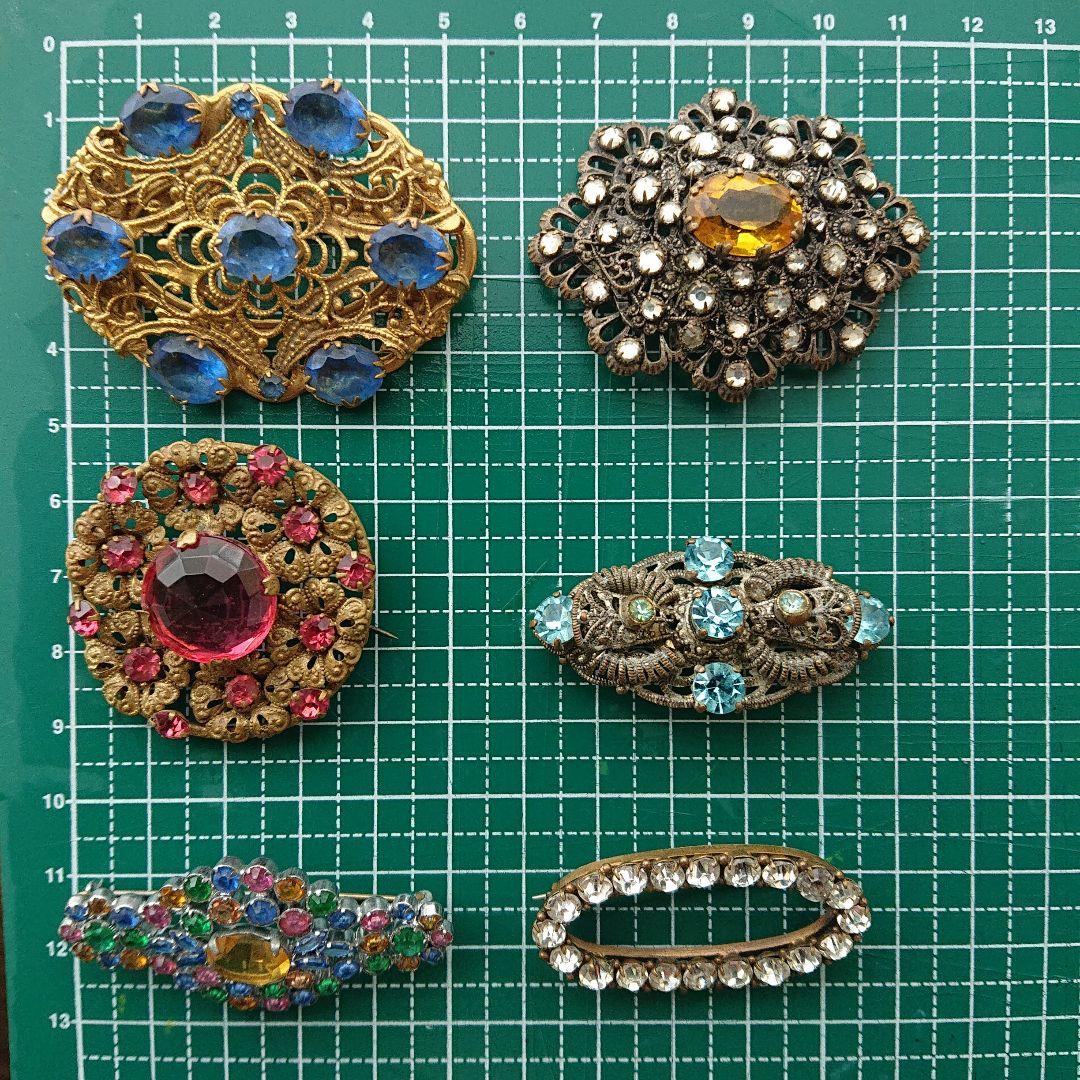 ヴィンテージ装飾ブローチ 6点