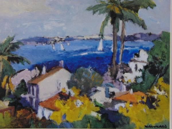 春日部洋、【カンヌ】、希少な額装用画集より、新品額装付、状態良好