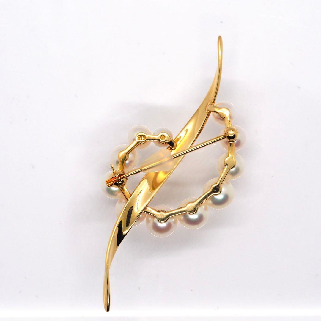 愛子さまご使用モデル【MIKIMOTO】K18YG パール ブローチ