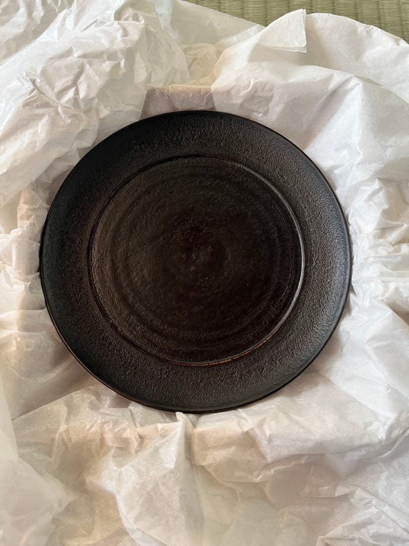赤木明登　黒茶の小皿　輪島塗り