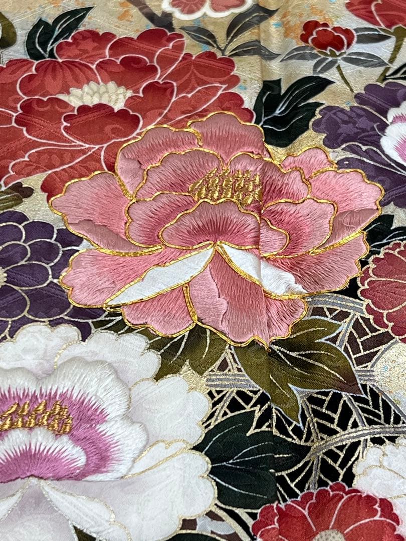 振り袖　フルセット　別誂長襦袢付　成人式　絞り入り　金彩加工　刺繍入り　630