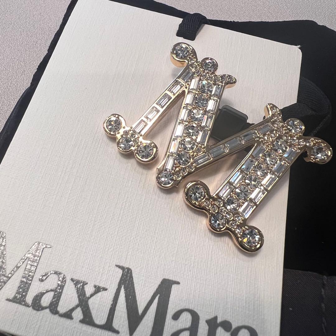 MaxMara BATH2ブローチ タグ・保存袋付き クリスタル