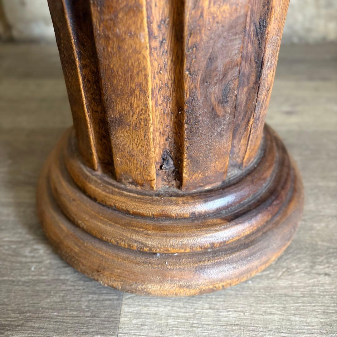 フランスヴィンテージ　木製　コラム　ペデスタル　花台　ギリシャ風