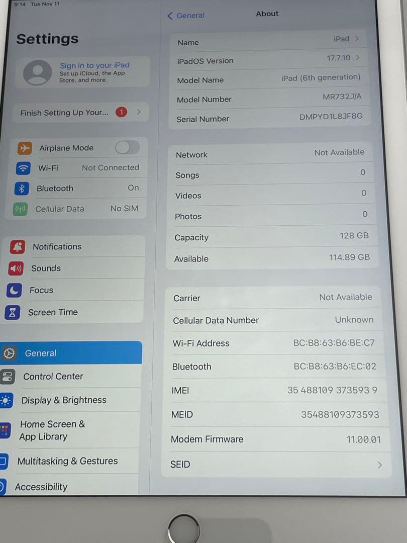 Apple iPad (第6世代) 128GB シルバー