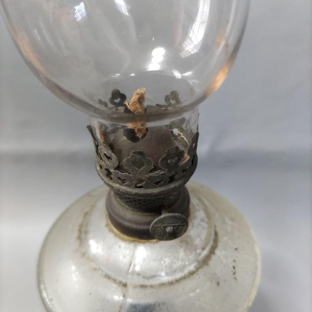 大正硝子　オイルランプ　ブルー D605