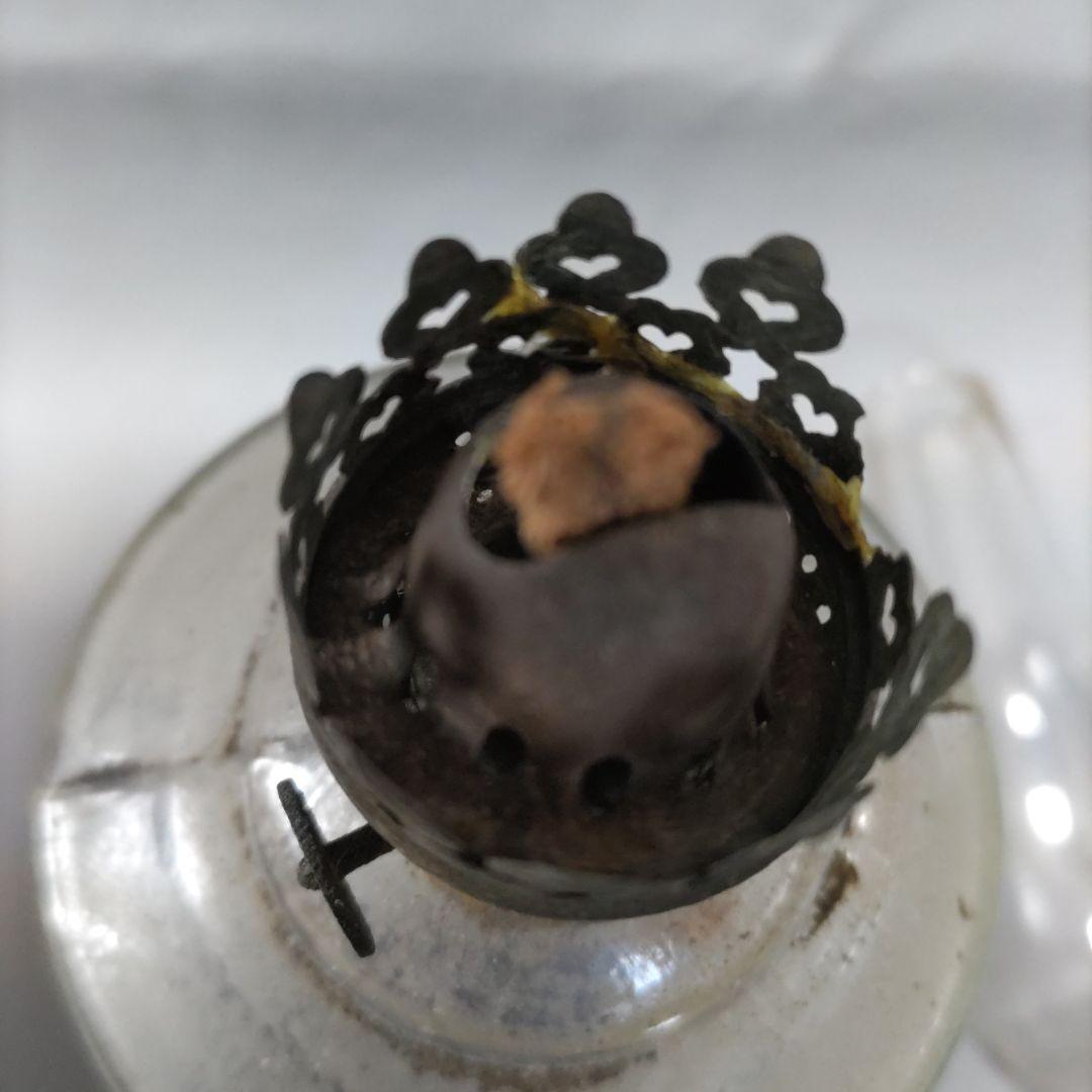 大正硝子　オイルランプ　ブルー D605