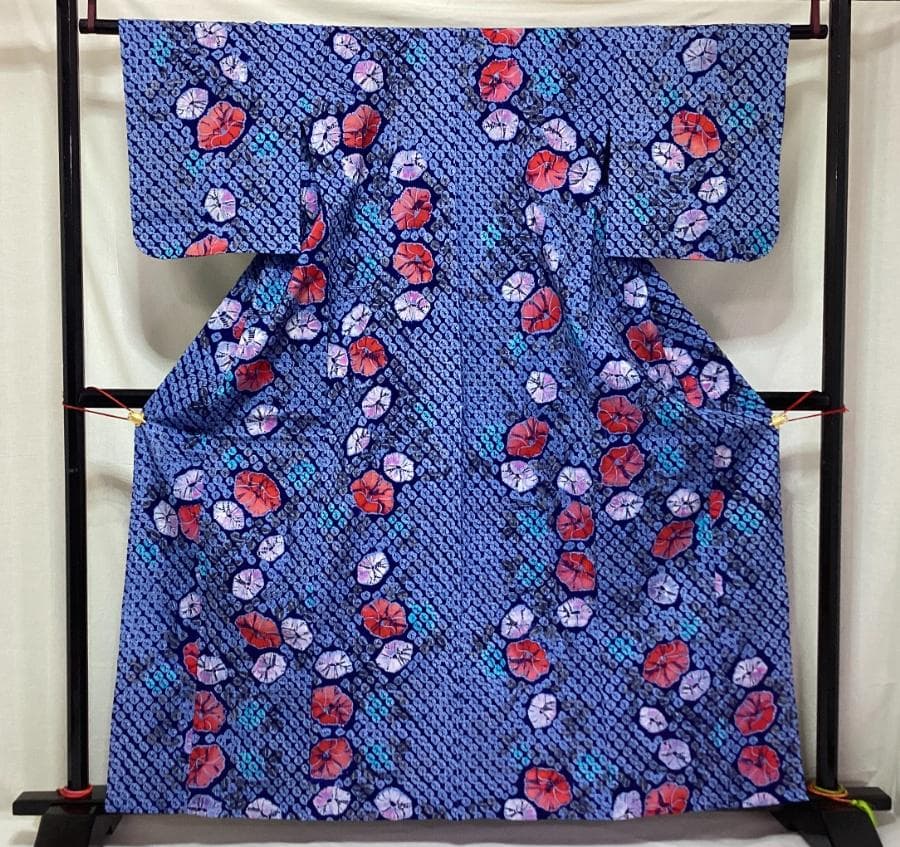 値下げ‼️ 206　中古品　綿　総絞り　ゆかた　有松鳴海絞り　手縫い　浴衣