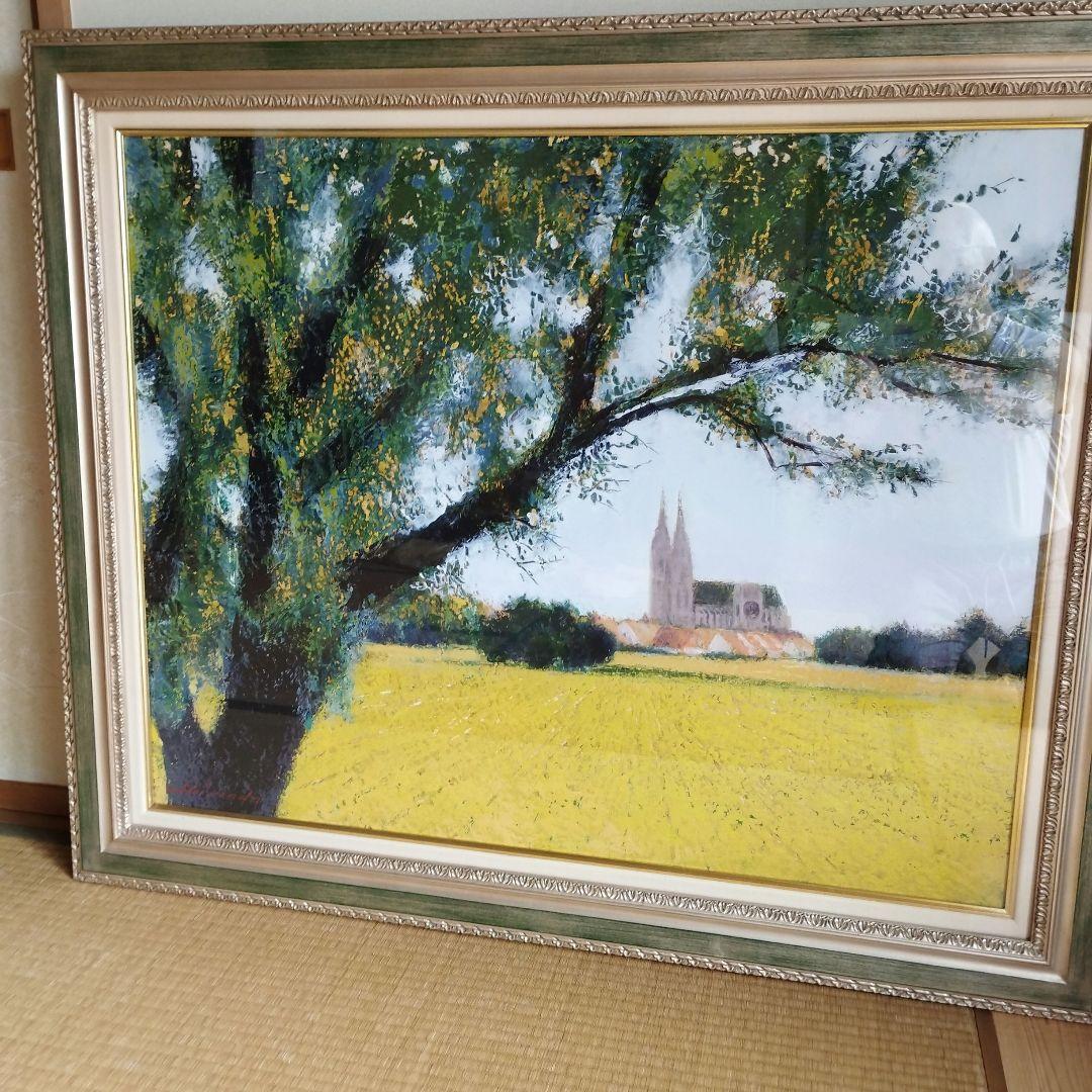 [真作] 島田三郎/題名「7月のシャルトル」/大作、油彩F30号/極美品