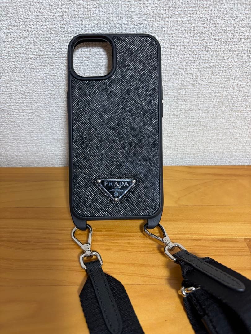 PRADA iPhone14ケース　ショルダーストラップ　ブラック