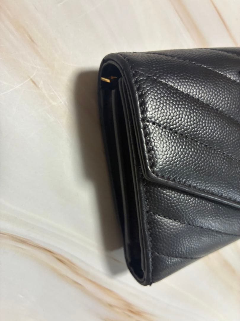 SAINT LAURENT ブラック 三つ折り財布
