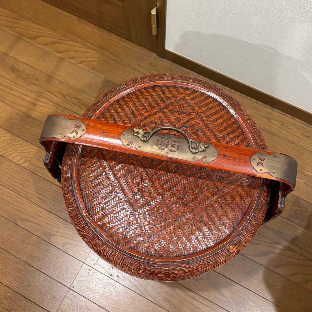 【アンティーク】中国 20世紀 ラタン ウェディングボックス