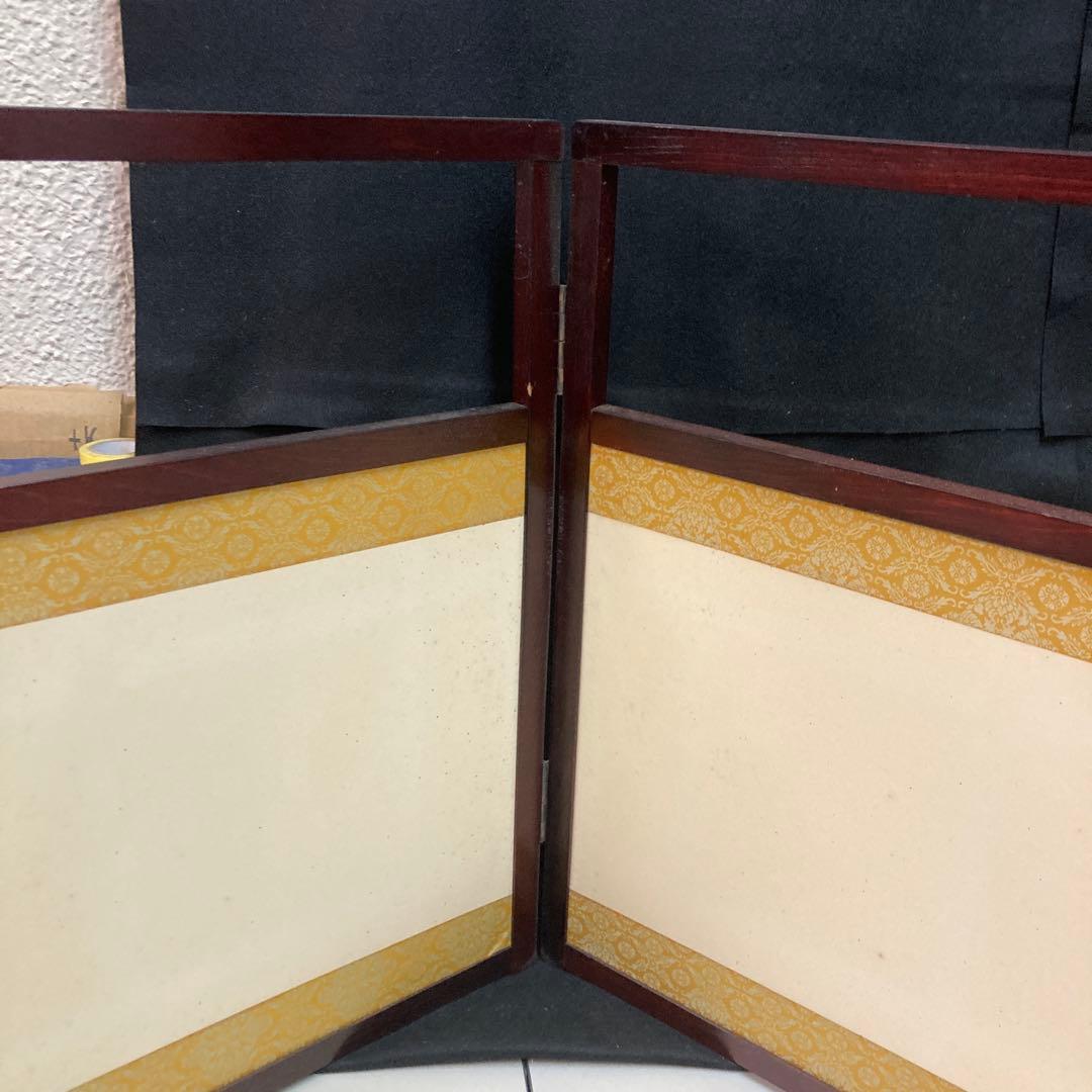 竹の絵柄 木製 茶道具　風炉先屏風 幅約87cm風炉先上透 裏白角縁 茶道 茶室