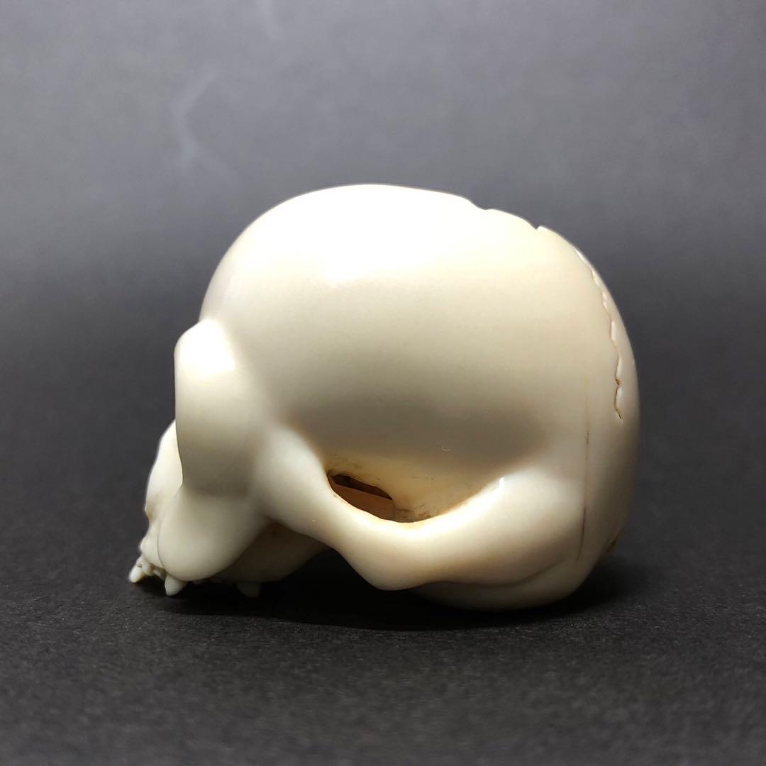 アンティーク　根付　髑髏　銘入り　骨董品