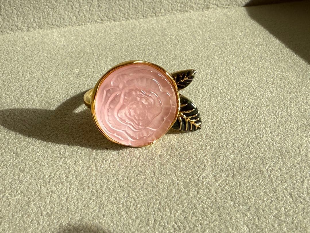 LALIQUE バラのリング ピンク53#