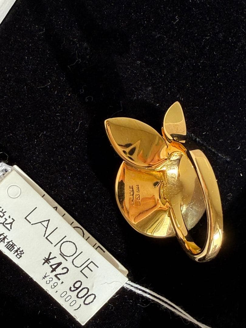 LALIQUE バラのリング ピンク53#