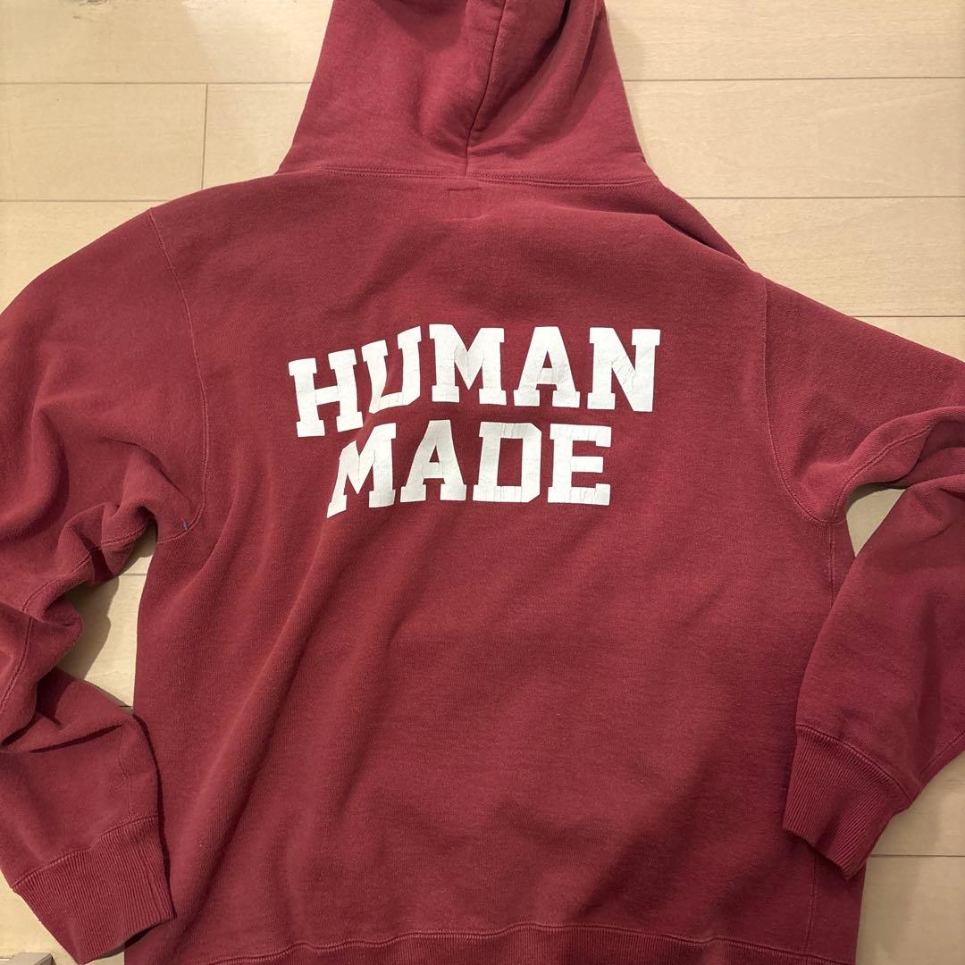 HUMAN MADE バーガンディ パーカー