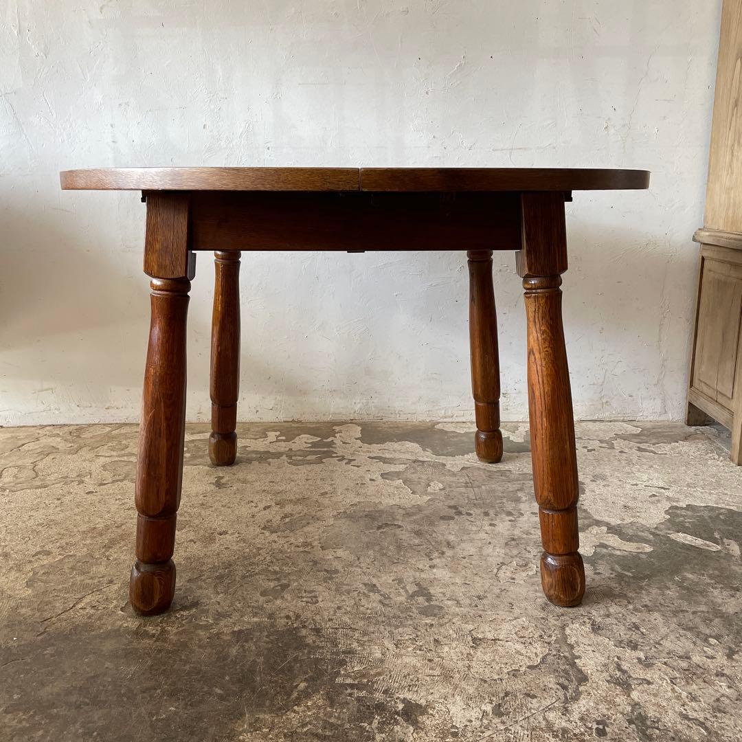 ビンテージ ラウンドエクステンションダイニングテーブル no4