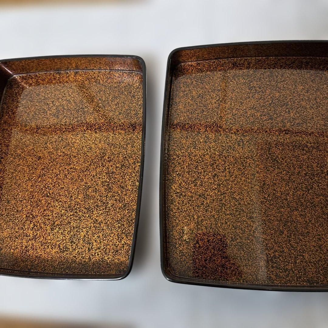 輪島塗りの蒔絵の硯箱(木箱入)