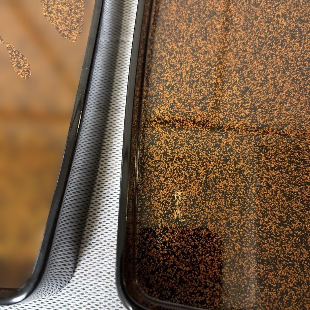 輪島塗りの蒔絵の硯箱(木箱入)